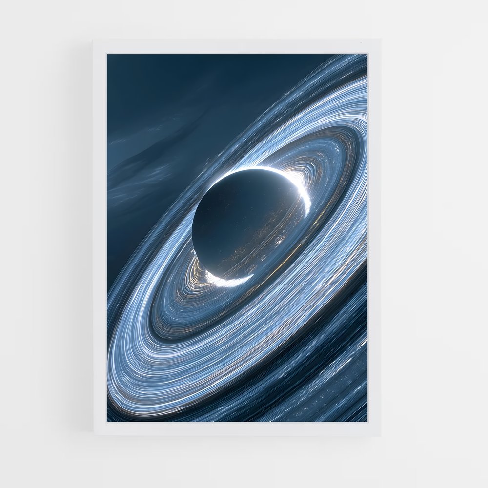 Poster splendide des anneaux de Saturne – affiche Système solaire (vue 3)